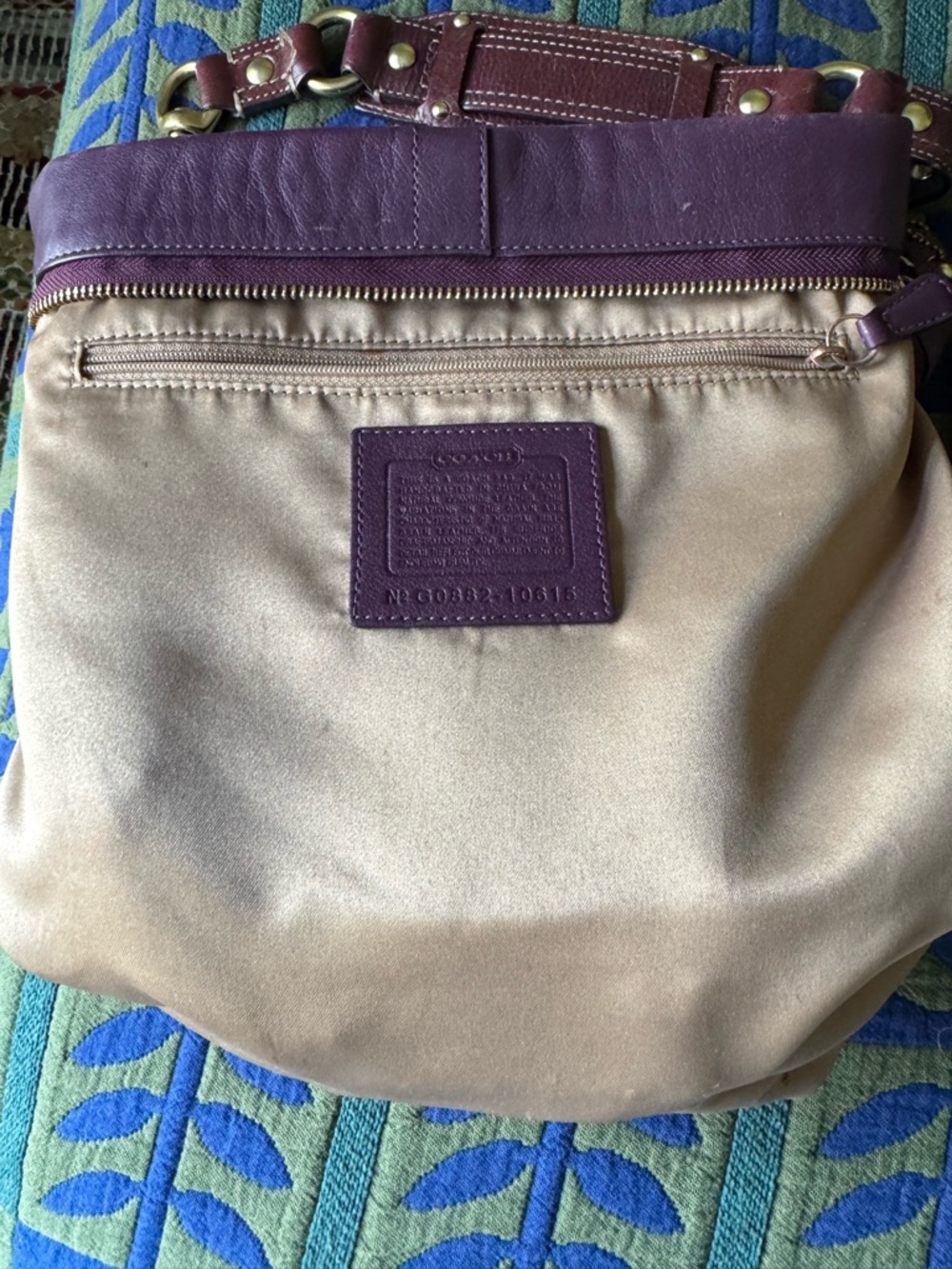 Vintage Coach Carly Hobo Plum Leather Shoulder Bag - Picture 8 of 11